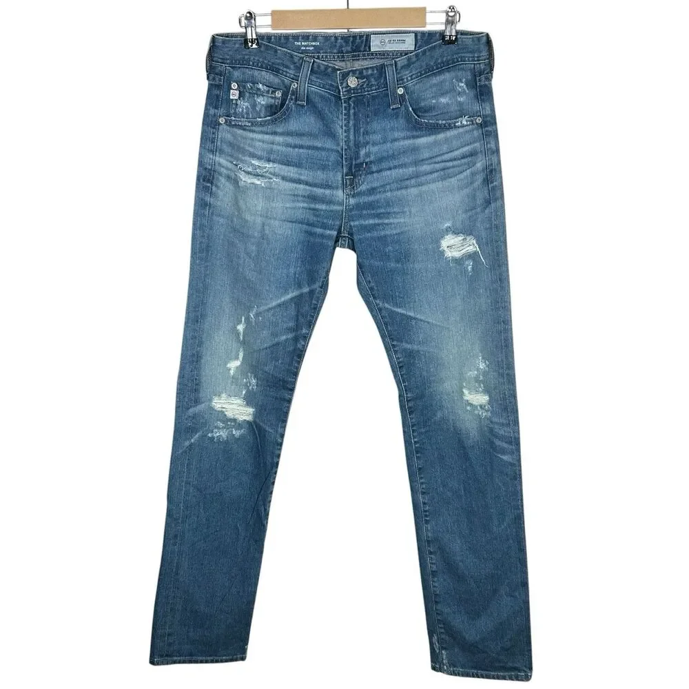 AG Adriano Goldschmied Matchbox Jeans Mens 32 Distressed AG-ED Denim Casual NEW